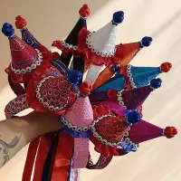 在飛比找Yahoo!奇摩拍賣優惠-蒙古族兒童女發箍發卡飾品少數民族復古風生日帽宴會裝扮道具裝飾