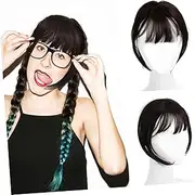 Outanaya Hair Topper for Women French Bangs Clip Wig Piece Natural Look Fake Hair Extensions Soft Comfortable Versatile for Parties Weddings Daily Wear