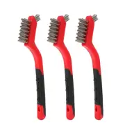 7“ Mini Wire Brush Set – 3Pack Scratch Brush Stainless Steel Bristles (421000...