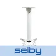 White Projector Mount Bracket Extendable 70-117cm suits Flat or Angled Ceiling