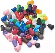 100 Pieces Plastic Bell Stopper Cord Ends Lock with Lid Plastic Bell Cord Lock Cap End Stopper Cord Rope Ends Locks Lanyard Clips Fastener Ends for Backpack Drawstrings Lanyard, Random Color, Random