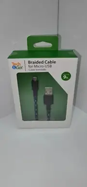 9FT LONG MICRO USB CABLE FAST CHARGER POWER CORD DATA SYNC WIRE PHONES & TABLETS