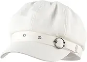 [Meyaus] Women Retro Cotton Newsboy Cap Cabbie Paperboy Painter Visor Hat