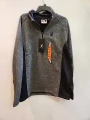 Spyder 1/4 Zip Pullover Outbound Winter Jacket, Grey, Mens, 2XL, Brand New