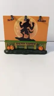 Custom Lemax Spooky Town Lighted Billboard.. Happy Howlaween Features Werewolf