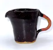 Studio Art Pottery Creamer Ceramic Handmade Speckled Plum Lavender Signed Tamara