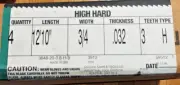 Box of 4 Sandvik High Hard Band Saw Blades 12'10" Length, 3/4" Wide, 3 TPI