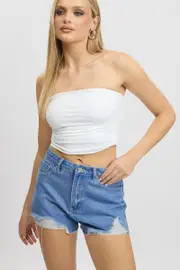 Blue Relaxed Shorts HIgh Rise - Size 16XL, Women's Relaxed Short