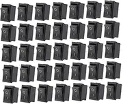 JECOMPRIS 35pcs Power Button Electric Rocker Switches 2 Pin on Off Switch The Switch Automotive Electronic 2 Pin Position Snap Voltage Mini on Off Push Toggle Device Cord Black Copper