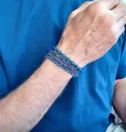 Fall New Arrivals - Hand woven men's cotton braided rope with stainless bracelet