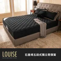 在飛比找PChome24h購物優惠-Louise鑽黑二線五段式獨立筒無毒床墊(23cm)[單人3