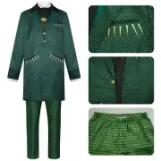 Movie Wicked Cosplay Men's Wizard Green Suit Jeff Men Goldblum Costume