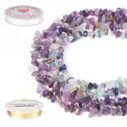 1 Set Natural Fluorite Amethyst Chip Beads Strands for Bracelet Necklace Making