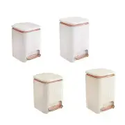 Bathroom Trash Can Household Dustbin,Foot Pedal and Press Type Lid Garbage Bin,