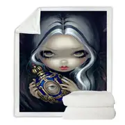 Dark Art Alchemical Angel and Witched Vase Throw Blanket