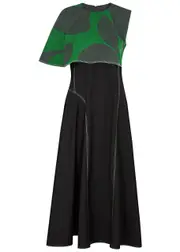 Lovebirds Tinsel Panelled Woven Midi Dress - Black - L (UK16) L (UK16)