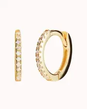 14k Gold Dainty & Minimalist Pave CZ Double Band Conch Ear Cuff Earrings