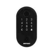 Defiant Hubspace Matte Black Round Fingerprint Electronic Touchpad Deadbolt