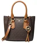 NWT Michael Kors Kris Small Logo Satchel Crossbody Brown/Acorn New