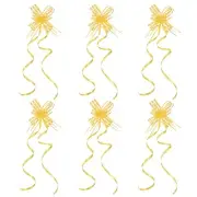 40Pcs 2.4" Chiffon Pull Bows Present Wrapping String Bows Ribbon Yellow