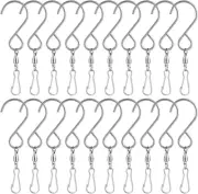 20 Pack Swivel Hooks Clips Wind Spinner S Hook Clips Hanging Wind Chimes Crystal