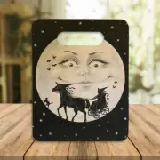 Ceramic Trivet RYTA Salem Halloween art black cat witch wall hanger hot plate