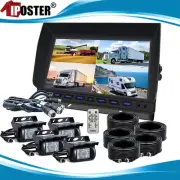 10.1" Monitor 4 CCD Rear View Camera IR Night Vision Waterproof 12-24V For Truck