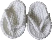 ORFOFE Cute Newborn Slippers Photo Props Photography Supplies White Knitted Booties for Baby