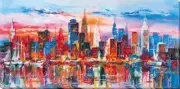 Bead embroidery kit Evening City needlework kit Art canvas beadwork pattern