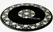 Mother of Pearl Inlay Work Sofa Table for Office Decor Marble Coffee Table Top