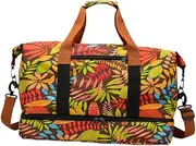 Travel Duffle Bag with Adjustable Shoulder Strap Tote Bag Carry on Overnight Bag for Sports, Orange