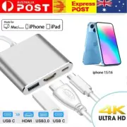 USB C Type c Hdmi TV Cable Adapter for Apple iphone 15 16 Hub Mac Macbook Au