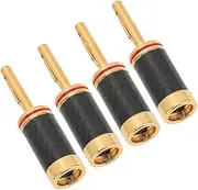 Speaker Connector Banana Plugs 4Pcs,Brass Gold Plated Banana Speaker Plug Connectors for 5mm Wire Diameter,Speaker Wire,Home Theaters,Amplifiers,Sound Systems