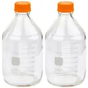 PYREX 1395-2L, 2L Round Media Storage Bottles, GL45 Screw Cap (Pack of 2)