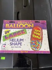 Get well soon 29” Large Pill Shaped Foil Balloon NOS!