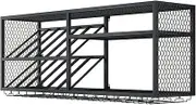 Metal Bar Shelf Wall Mounted Liquor Bottle Cabinet Wine Glass Holder Storage Rack Black Hanging Organizer for Kitchen Dining Room Bar 150X30X45CM Chasing the Dawn