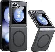 [FNDMIL] [NO.1 Magnetic] for Samsung Galaxy Z Flip 6 Case with MagSafe [Translucent Matte] [Anti-Fingerprint] [Military Shockproof] Hard Case with Soft Silicone Mobile Phone Case for Flip 6 Case Thin
