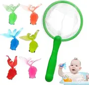 Toy Fishing Net for Bath, Floating Water Toys with Net, Floating Animal Fish Catching Game for Summer Little Boys Girls in Swimming Pool