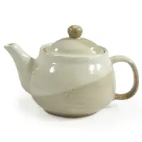 在飛比找Yahoo!奇摩拍賣優惠-【日本進口】白釉棕 4.0＂茶壺【C04KL1-112】