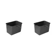 2x Home Leisure Mop Bucket W/Lip 9L Grey Colour Laundry Floor Cleaning Home