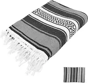 iplusmile Thick Yoga Mat Jacquard Mexican Blanket Plush Blanket (Grey 130x180cm)