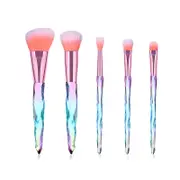 Catzon 5-Pack Professional Makeup Brush Eyeshadow Foudation Blush Brush Set-Bright Color
