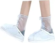 GOOHOCHY Shoe Covers Reusable Outdoor Rain Boot Covers for Cycling Camping and Fishing Transparent White Non Slip Design for Enhanced Safety