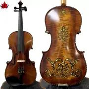 Strad style Song Maestro 4/4 violin Inlay nice shell back ,clear sound#12849