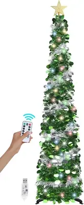 6 FT Pop up Pre-lit Christmas Tree Artificial Holiday Xmas Decor Lights Spruce