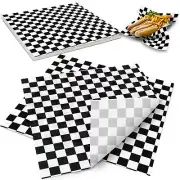 Fit Meal Prep [250 Sheets] 12x12" Deli Paper Sheets, Black and White Checkere...