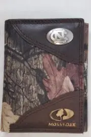 ZEP PRO North Carolina Tar Heels Mossy Oak Camo Trifold Wallet Tin Gift Box