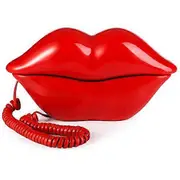 Red Lip Shaped Telephone - Novelty Cute Wired Landline Phone for Home, Hotel & Office Decor, Unique Sexy Gift Idea
