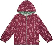 [loud + proud] Girls' Outdoor Jacket with Animal Motif, Organic Cotton, GOTS Certified Jacket, red, 86-92