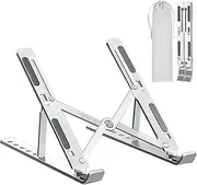 Portable Laptop Stand, Aluminum Foldable MacBook Pro Support Ergonomic Adjustable Notebook Holder for PC Computer Accessorie,Silver